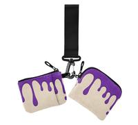 Fashion Street Graffiti Pittura Viola Beige Dual Wristlet Portafogli per le Donne Carino Moda Porta Soldi con Cinturino da Polso per Signora 2 Pz, Moda street graffiti pittura viola beige, 1 size,