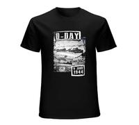 Fashion T-Shirt D-Day 6 June 1944, War, World, Military, Battle, Adult Top Black S