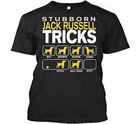 Fashion T-Shirt Jack Russell Moyeu Russel Tricks Sit Down Shake Come Stylish Black S