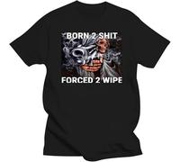 Fashion The Born to Shit Forced Wipe Print O-Neck Tshirt Mens Casual Short T-Shirts Breathable T Shirt Round Neck Easy Tee Comfortable Black XL