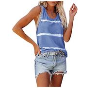 Fashion Tops Sling Casual Stripes Prints Tank Sleeveless Strappy Womens Tanks & Camis Sexy Abbigliamento, Blu, XL
