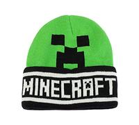 Fashion UK Berretto Minecraft Creeper Modello Verde Logo e Scritta. Acrilico. Taglia Unica per Adulti Ragazzi. Ufficiale.