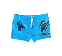 Minecraft Costume Bambino - Costume Nuoto Bambino - Costume Da Bagno Ragazzo - Costume Piscina Bambino - Costume Mare Bimbo - Costume Minecraft Steve e Mostri (IT, Età, 9 anni, Regular, Blu)