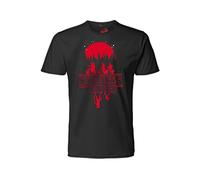 Fashion UK T Shirt Stranger Things Modello Biciclette con Stampa Frontale. Nera. Maniche Corte. 100% Cotone. Unisex. Prodotto ufficiale. Taglie da Adulto Ragazzo. (XXL)