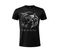 Fashion UK Tshirt The Witcher Geralt di Rivia - Modello Medaglione - T Shirt Uomo Stampa - Stampa su Maglietta - T-Shirt Uomo Cotone - Maglietta Donna (IT, Testo, XL, Regular, Regular, Nero)