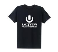 Fashion Ultra Music Festival Band World Cotton Casual Pure Color T-Shirt Black XL