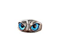 Fashion Vintage Cute Eyes Blue Owl Ring per Uomini Donne Open Anelli Open Argento Ompgano da Sposa Coppia Di Matrimoni Anello Gifts-Silver, OZZKI
