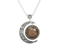 Fashion Vintage libreria e Libri con Ciondolo Luna Book Lover Ciondolo Gioielli di Libri, Lega, cod. DIY-51