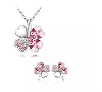 Fashion Women Gioielli Set Cristallo Big Flowers Orecchini a Ciondolo a Ciondolo -Green