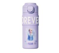 FASHION YO Borraccia da 400 ml per bambini, motivo Elsa, in acciaio inox, per la scuola, isolamento sottovuoto, senza BPA, a prova di perdite, a doppia parete, bottiglia in metallo per