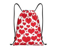 Fashion Zaino con Coulisse Cute Love's Red Hearts Sacca da Ginnast con Coulisse Sport String Zaino per Regalo, Scuola, Natale
