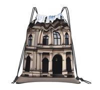 Fashion Zaino Coulisse Aold Architecture Print Zainetto Leggero Sacchetto Sportivo per Vacanze Viaggi Spiaggia 36X42Cm