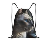 Fashion Zaino Coulisse Cat Looking out The Window Zaino da Viaggio con Coulisse Sacca Sportiva Palestra per Adulto Piscina Sport 36X42Cm