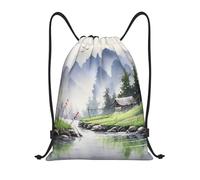 Fashion Zaino Coulisse Landscape Painting Zainetto Leggero Sacca Ginnastica per Donna All'aperto Festival 36X42cm