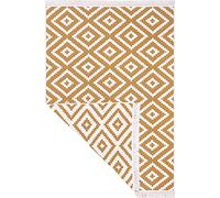 Fashion4Home Tappeto a pelo corto - Boho Kelim Tappeto per soggiorno, camera da letto e cucina, tappeto per corridoio, corridoio, tappeto Trio-oro bianco, dimensioni: 160 x 230 cm