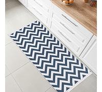 Fashion4Home Tappeto a pelo corto - Boho Kelim Tappeto per soggiorno, camera da letto e cucina, tappeto per corridoio, corridoio, camera da letto, colore blu e bianco, dimensioni: 60 x 180 cm
