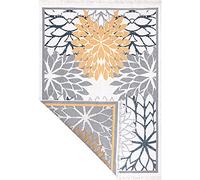 Fashion4Home Tappeto a pelo corto, boho Kelim, tappeto per soggiorno, camera da letto e cucina, tappeto per corridoio, camera dei bambini, colore blu orientale, oro, saluti: 160 x 230 cm
