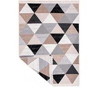 Fashion4Home Tappeto a pelo corto - Boho Kelim Tappeto per soggiorno, camera da letto e cucina, tappeto per corridoio, tappeto a quadri grigio, dimensioni: 80 x 150 cm