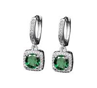 Fashionable And Popular Square Bag One Imitation Moissanite Silver Earrings For Women Zircon Ear Clips And Earrings Orecchini Ragazza Argento 925 (F, A)