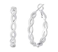 Fashionable Braided Earrings Craftsmanship Combined with Modern Design Light and Comfortable Perfect to Enhance Personality Charm Grandi orecchini a cerchio per donna argento (argento, taglia unica)