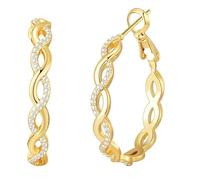 Fashionable Braided Earrings Craftsmanship Combined with Modern Design Light and Comfortable Perfect to Enhance Personality Charm Grandi orecchini a cerchio da donna argento, Taglia unica, lega di