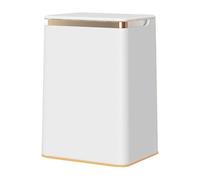 Fashionable Indoor Garbage Bin, Rectangular Trash Can with Press Lid and Wheels, 3.4 Gallon Modern Plastic Raised Garbage Can, Liftable Kitchen Trash Can with Inner Bin,Get More Storage