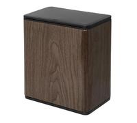 Fashionable Indoor Garbage Bin, Slim Bathroom Trash Can, Modern Metal Trash Can Wastebasket with Press Top Lid, 3.1 Gallon Narrow Trash Bin with Removable Liner Bucket,Get More Storage(Brown)