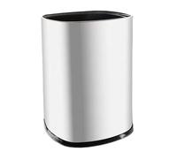 Fashionable Indoor Garbage Bin, Stainless Steel Trash Can No Lid, Open Top Wastebasket Bin, 8/12/15 Liter Modern Simple Garbage Can with Inner Bucket for Living Room,Bedroom,Office,Get More Storage(W