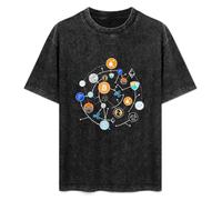 Fashionable Men's Retro T-Shirt Bitcoin BTC Crypto Cotton T-Shirt Black S