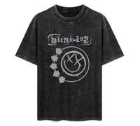 Fashionable Men's Retro T-Shirt Blink-182 Cotton T-Shirt Black XXL