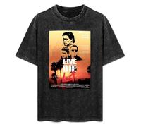 Fashionable Men's Retro T-Shirt Live And Die in LA Cotton T-Shirt Black L