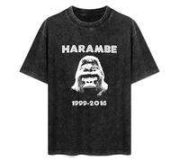 Fashionable Men's Retro T-Shirt Silk Road Harambe Gorilla Harambe 1999-2016 Harambe Cotton T-Shirt Black M