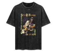 Fashionable Men's Retro T-Shirt Stevie Ray Vaughan Double Trouble Live Alive Tour 1986 Cotton T-Shirt Black 3XL