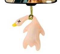 Fashionable Mirror, Color-Changing Temperature Reminder Cute Roast Duck, Automotive Interior Accessories Creative Rearview Mirror Decoration with Lanyard for Driver Passenger