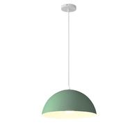 Fashionable Personalized Chandelier, Semicircular Engineering Shade, Single Head Hanging Light, Colorful Aluminum Pendant Lamp for Kitchen, Bedroom, Dining Room, Restaurant(Green,30cm)