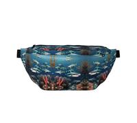 FashionableSharks Under The Sea Marsupio da corsa, leggero e confortevole, adatto per viaggi, shopping, ciclismo e fitness