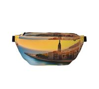 FashionableSunset in Barcelona - Marsupio da corsa, leggero e confortevole, adatto per viaggi, shopping, ciclismo e fitness