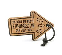 Fashionalarm Portachiavi So sehht die Beste dentistin der Welt aus | Freccia in legno con incisione | Idea regalo Dentistin Medicina Professione Lavoro, marrone, vedi descrizione