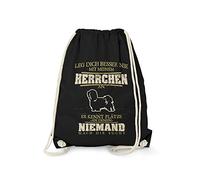 Fashionalarm Sacca da ginnastica Havaneser - Leg Dich nie mit Meinem Herrchen an | Fun Zaino con scritta divertente regalo idea razza cani proprietari, Nero , taglia unica, Unico