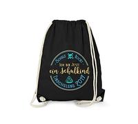 Fashionalarm Sacca da ginnastica - Scuola Rockt - Ich bin jetzt ein Schulkind - Inizio della scuola 2017 | Zaino per bambini con scritta alla moda come idea regalo, Nero , taglia unica, Unico