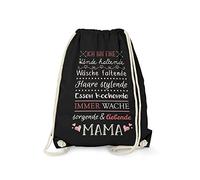 Fashionalarm Sacca da palestra - Ich bin eine sorgende und liebende Mama | Fun Zaino con scritta come regalo di compleanno, idea regalo per la festa della mamma, caratteristiche, Nero , taglia unica,