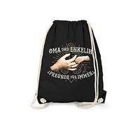 Fashionalarm Sacca da palestra - Nonna e nipote - Amici per sempre | Divertente zaino con motivo e scritta alla moda come regalo per nascita e nipote, Nero , Taglia unica per tutti