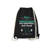 Fashionalarm Sacca da palestra - Orgogliosa Frauchen di un incredibile Jack Russell | Divertente zaino con scritta come idea regalo per i proprietari di cani di razza, Nero , taglia unica