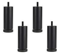 Fashionapple 4 Pezzi Piedini per Mobili in Lega di alluminio, per divano, piedini per mobili, regolatori di altezza, piedini di ricambio, gambe per mobili Antiscivolo filettatura M8(black20cm)