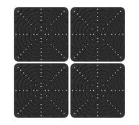 FashionCha 4 Pezzi Tappetini per Nidi di Cuscini Riutilizzabili Sottostrati per Rivestimenti Nidi in Silicone Morbido per Un Ambiente Naturale Adatt, Nero