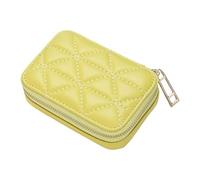 FashionCha Astuccio per Rossetto con Specchietto, Borsa Da Viaggio per Il Trucco, Portatile per Borsetta, Porta Rossetto, Regalo di Capodanno, giallo