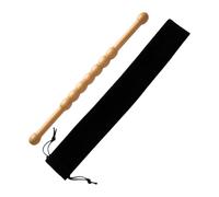 FashionCha Bastone per Massaggio in Legno Naturale - Strumento di Benessere per Il Corpo, con Custodia, Grande