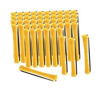 FashionCha Bigodini Professionali Cold Wave Perm Rods Cilindrici Arricciacapelli Permanente con Elastico Antiscivolo Plastica Resina Adatti a Salone Casa, 50 pezzi 0,7 cm