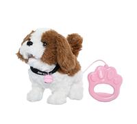 FashionCha Cane Interattivo Giocattolo Elettronico Peluche Animato con Guinzaglio Sonoro E Collare per Bambini Realizzato in Adatto a Gioco Fantasioso, Bianco Marrone