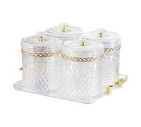 FashionCha Contenitore per Alimenti con Divisori, per Condimenti E Spezie, Contenitore Compatto Riutilizzabile, Materiale PP, Facile Da Usare, Chiaro